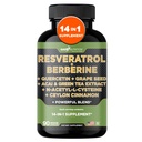 Gade Nutrition Resveratrol Berberine Quercetin Grape Seed Extract Vihreä teeuute N-Acetyl Cysteine - 14 in 1 Complex Supplement for Women & Men with Potent Antioxidants - Made in USA