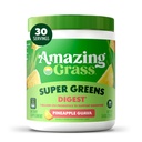 Amazing Grass Greens Blend Digest: Super Greens Powder Smoothie Mix for Digestion Support with Organic Spirulina, klorella, Beet Root Powder, Diveral Enzymes & Probiootit, 30 Servings