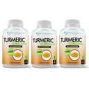 Turmeric Curcumin täydentää - 2250mg/d - Kasvis Caps - 95% Curcuminoids Black Pepper Extract (Bioperine) - 750mg kapselit - 100% Organic - tehokkain Turmeric (paketti 3)