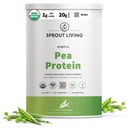 Sprout Living Living Organic Pea Protein Powder, Mautonta, 20 gramman kasviperäistä orgaanista proteiinijauhetta ilman keinotekoisia makeuttajia, ei meijeriä, ei-muuntogeenisiä organismeja, vegaaninen, gluteeniton (2 punta, 38 tarjoilua)
