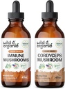 Luonnonmukainen ja orgaaninen Immuunisieni Pelti 4 fl oz & Cordyceps Tincture 4 fl oz