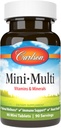 Carlson - Mini-Multi, Vitamiineja & Minerals, Immuno Support & Heart Health, Optimal Wellness, 90 mini tablettia.