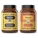 Complete Natural Products Organic Papaya Enzymes 100 kapselit & Dgestive Enzymes 100 kapselit Bundle