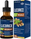 Lakritsi juuriuute Drops for Dgestive Health, Natural Herbal Bloating Relief ja Immuunituki Nestemäinen Tinkture täydentää kanssa Voikukka, Piparminttu, Inkivääri. extrato de Regaliz. 2oz