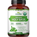 Zazzee USDA Organic Holy Basil 10:1 uute, 6000 mg vahvuus, 120 vegan kapselit, tiivistetty ja standardoitu 10X Tulsi uute, Ursolic Acid, 100% Certified Organic, non-GMO