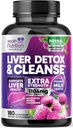 Hellä Liver Cleanse Detox & Repair Formula - Advanced Liver Support Supplement with Silymarin Milk Thistle, Voikukan juuri, Artisokkauute, Kurkuma, Koliini, & Punajuuret - 180 kasviskapselit