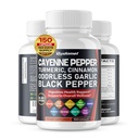 Cayenne Pepper Turmeric Odorless Valkosipuli Cinnamon Sarviapila Citrus Bergamot Artisoke Blueberry Green Tea Black Pepper -150 kapselit- valmistettu USA