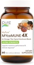 MycoMune 4X Organic Mushroom Supplement - Reishi, Lion's Mane, Cordyceps, Chaga, Shiitake, Maitake for Immuunijärjestelmä, Combat Stress, Build Energy by Pure Essence - 60 Caps