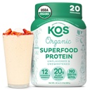 KOS Vegaaniproteiinijauhe, makuamaton ja makeuttamaton - Alhainen carb Pea Protein Blend, Organic Superfood Rich vitamiineja ja kivennäisaineita - Keto, soija, Dairy Free - Ateriankorvike naisille ja miehille - 20 tarjoilua