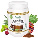 MacroLife Naturals MacroMeal Vegan Chocolate Protein Powder Superfood Greens Probiootit + Kuitu, Immuuni-energia Ruoansulatus Daily Essentials naisille ja miehille Gluteeniton - 23.8oz (15 tarjoilua) Suklaa