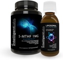 Intelligent Labs 2-in-1 Bundle of 500MG Liposomal Glutatione (Liquid Antioxidantti Supplement) ja 1MG 5-MTHF Methylfolate as Quatrefolic Acid® (MTHFR Supplement for Methylation Support)