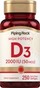 Piping Rock Vitamiini D3 2000 IU