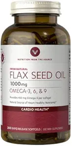 Vitamiini World Pellavasiemenöljy 1000 mg Tarjoaa 450 mg Omega 3 per softgel 240 Nopea julkaisu softgels
