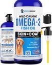 Omega 3 Fish Oil for Dogs - Better Than Salmon Oil - Koiran Fish Oil täydennysosa vähentää sheedding & kutina - Tukee nivelet, aivot ja sydän terveys - iho ja takki täydentää - nestemäinen kalaöljy