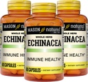 MASON NATURAL Echinacea, Immuunijärjestelmän tehoste, tukee yleistä terveyttä, kasviperäisten täydentää, 60 kapselia (paketti 3)