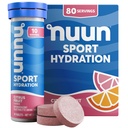 Nuun Sport Elektrolyyttitabletit, joissa on magnesiumia, kalsiumia, kaliumia, kloridia ja natriumia, gluteeniton ja vegaaninen, Citrus Fruit, 8 pakkaus (80 tarjoilua yhteensä)