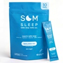 Som Sleep, Rauhallinen unijauhe Drink Mix, 3 mg Melatoniini, magnesium, B6-vitamiini, L-Theanine & GABA Vegan, Zero Sugar, Keto Friendly Marja, 10- pakkaus