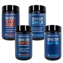 Sheer Ultimate Stack - DHEA Supplement for Men DHEA 100mg & Typpioksidi Supplement & Sheer Shred & Sheer Alpha