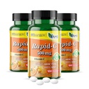 America Medic & Science Rapid-C 500 mg C-vitamiinin täydennysosa (3 pakkaus 100 tablettia) Energy Booster, Päivittäinen immuunijärjestelmän tuki, antioksidantti Vegaani, ei-GMO päällystetty askorbiinihappo aikuisille ja naisille
