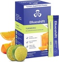 Blueshift Turmeric Citrus Medley - Turmeeric Powder Packets for Water, Turmeeric Curcumin täydentää, Ei sokeria Drink Mix for Natural Recovery Support - Citrus Flavor, Powder Sticks (10 pakkaus)