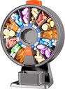 Zoxi Large Pill Organizer, Daily Pill Box 7 tai 14 päivää, Wall-Mountable Pill Dispenser Hold for Medicine, Vitamiini tai lisäravinteet, Viikoittain pilleri tapauksessa Easy Press Button (Grey)