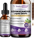 Totaria Liposomal Ashwagandha Liquid Drops (7% Withanolides) w/Soursop Bitters, L-Theanine, Magnesium, Shilajit, Maksimiabsorptio, Natural Energy, Cortisol Health for Women & Men, Non-GMO, 2 Fl Oz