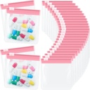 24 Pieces pilleri pussit Zippered pilleri pussi Set Reusable Translucent Medicine Organizer Self Sealing Medicine Bag Travel Muovi pilleri laukut Slide Lock pilleri pussit pillereitä (Light Pink)