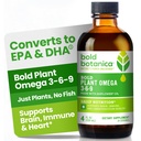 Botanica Plant Omega 3-6-9, Ahiflower Oil, Vegan Omega 3, Complete Plant-Based Omegas Brain & Immune Health, Better Thanflax, Fish Free, Great Taste, Sokerivapaa, ei-GMO, Liquid- 4 oz