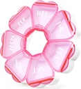 Söpö pilleri Järjestäjä 7 Päivä, Väriesto Viikottainen pilleri Laatikko, Päivittäinen lääkekontti suuria osastoja kalaöljyjä / Vitamins / Lääkkeet / Lisäravinteet (Pink)