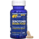 Serotoniini aivot Ruoka - 1250 mg L- Tryptofaani & 400 mg Rhodiola Rosea Supplement - Mielialatuki lisä stressinlievitystä - välittäjäaine Tuki magnesium Glycinate & Sinkki - 60 kapselia