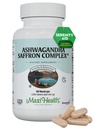 Ashwagandha lisäravinteet Complex sahrami 600 mg Ashwagandha kapselit & 30 mg Saffron uute stressin lievittämiseen, mieliala & rauhallinen Kosher, 60 kapselia