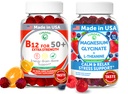Lunakai USA Made B12 Aikuinen 50+ & Magnesium Glycinate Gummies Bundle, Tukee energiaa, mielialaa, rentoutumista ja stressiä helpottava, ei-GMO, Vegan, 60ct
