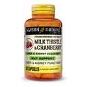 MASON NATURAL Milk Thistle/Cranberry Liver & Munuaisten puhdistusaine - tukee terveitä maksan ja munuaisten toiminta, puhdistus ja detox, 60 kapselia