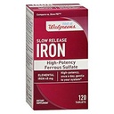 Walgreens Iron Slow Release High Potency Ferrous Sulfate 45 mg, tabletit, 120 ea