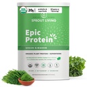 Sprout Living Epic Protein, Plant Based Protein & Superfoods Powder, Green Kingdom 20 Grams Organic Protein Powder, Greens, Vegan, Non Dairy, non-GMO, Gluteeniton, vähäsokeri (2 punta, 24 tarjoilua)