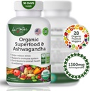 Luomu Superfood Vihreät hedelmät ja kasvikset Complex Ashwagandha