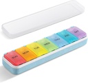 Zannaki Grain kuitu XL Viikoittain pilleri Organizer 7 päivää, Pop Open Large Travel Daily Pill Box, Kosteus Todiste Viikko Pilleri Kontti, Niveltulehdus Friendly Medicine Asia Vitamiinin lääke täydentää