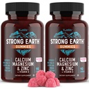 YUM-V's Kalsium, magnesium, sinkki ja D-vitamiini Gummies, Cal Mag Pureskeltava lisäravinteet, kasvissyöjä Kosher Halal Natural Vadelma Maku Gummies aikuisille Naiset ja miehet - 90 Luku (paketti 2)