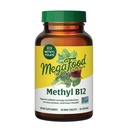 MegaFood Methyl B12 - Vegaani - sisältää metyylifolaattia, B12-vitamiinia ja B6-vitamiinia - tukee solujen energian tuotantoa, hermoston terveyttä ja kardiovaskulaarista toimintaa - 60 tablettia