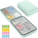 Palauta Viikoittain pilleri Organizer, Magneettinen Kosteus Proof Pill tapauksessa, suuri kapasiteetti matka pilleri laatikko sisemmän selkeä Lid vitamiinit, lisäravinteet, ja päivittäin lääkkeitä 8 Osasto (vihreä)