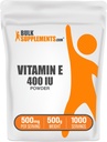 BulkSupplements.com E-vitamiini 400 IU jauhe - D-Alpha-tokoferoli, E-vitamiinilisät - Gluteeniton, 500 mg per tarjoilu, 500g (1,1 lbs) (pakkaus 1)