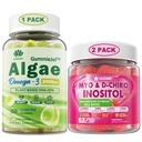 LILICARE Bundle: Vegan Omega 3 täydentää Gummies & Inositol Gummies Ihanteellinen 40:1 Ratio Myo & D-Chiro Inositol