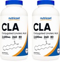 Nutricost CLA (Konjugated Linoleic Acid) 2 400 mg, 240 Softgels - Gluteeniton, ei-GMO, 800 mg Per Softgel (2 pullot)