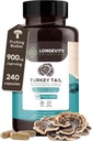 Organic Turkey Tail Mushroom Capsules Supplement (240) 
