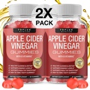 Toplux Apple Siideri Viinietikka Gummies - 1000 mg ACV B12, Beet Root, Pomegranaatti immuunijärjestelmä, Detox & Cleanse, Gummy Vaihtoehto Apple Siideri Viinietikka Kapselit, Men Women 2X Pack