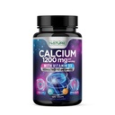 Kalsium 1200 mg ja D3-vitamiini parasta imeytymistä varten - Advanced Bone Support Supplement, 1200 mg kalsiumkarbonaattia & 1600 IU D3-vitamiinia, hitaasti vapautuva immuunitukeen, helppo niellä, 120 tablettia