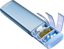 Vaydeer Metal Travel Pill Organizer, 7 päivän viikon pillerilaatikko, suuri kapasiteetti Päivittäinen söpö pilleri tapauksessa täydentää, pillereitä, vitamiineja ja lääkkeitä (pieni, sininen)