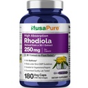 NusaPure Rhodiola Rosea 7500 mg 180 Kasviskapselit (ei-GMO, uute 30:1, Vegan & Gluteeniton) Bioperiini