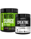 Jacked Factory NITROSURGE Pre-Workout täydennysosa - Intense pumput (30 tarjoilua, vesimeloni) & Creatiini Monohydraatti Powder for Muscle Growth (30 tarjoilua, makuamaton)