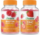 Elinkelpoinen Biotin + Sinkki 50 mg, Gummies Bundle - Suuri Maku, Vitamiini Supplement, Gluteeniton, GMO-vapaa, Pureskeltava